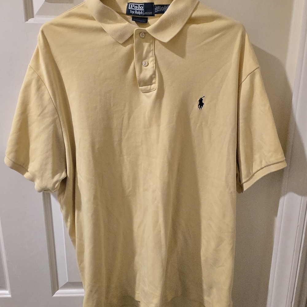 Polo by Ralph Lauren Men's Light Yellow Polo Shirt